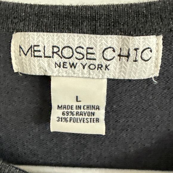 Melrose Chic Button Front Cardigan Sweater Top Staple Classic Gray Size Large - Picture 3 of 8